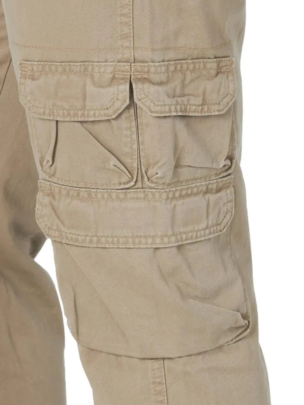 Wrangler Authentic Men’s 100% Cotton Khaki Straight-Leg Cargo Jeans - Picture 2 of 8